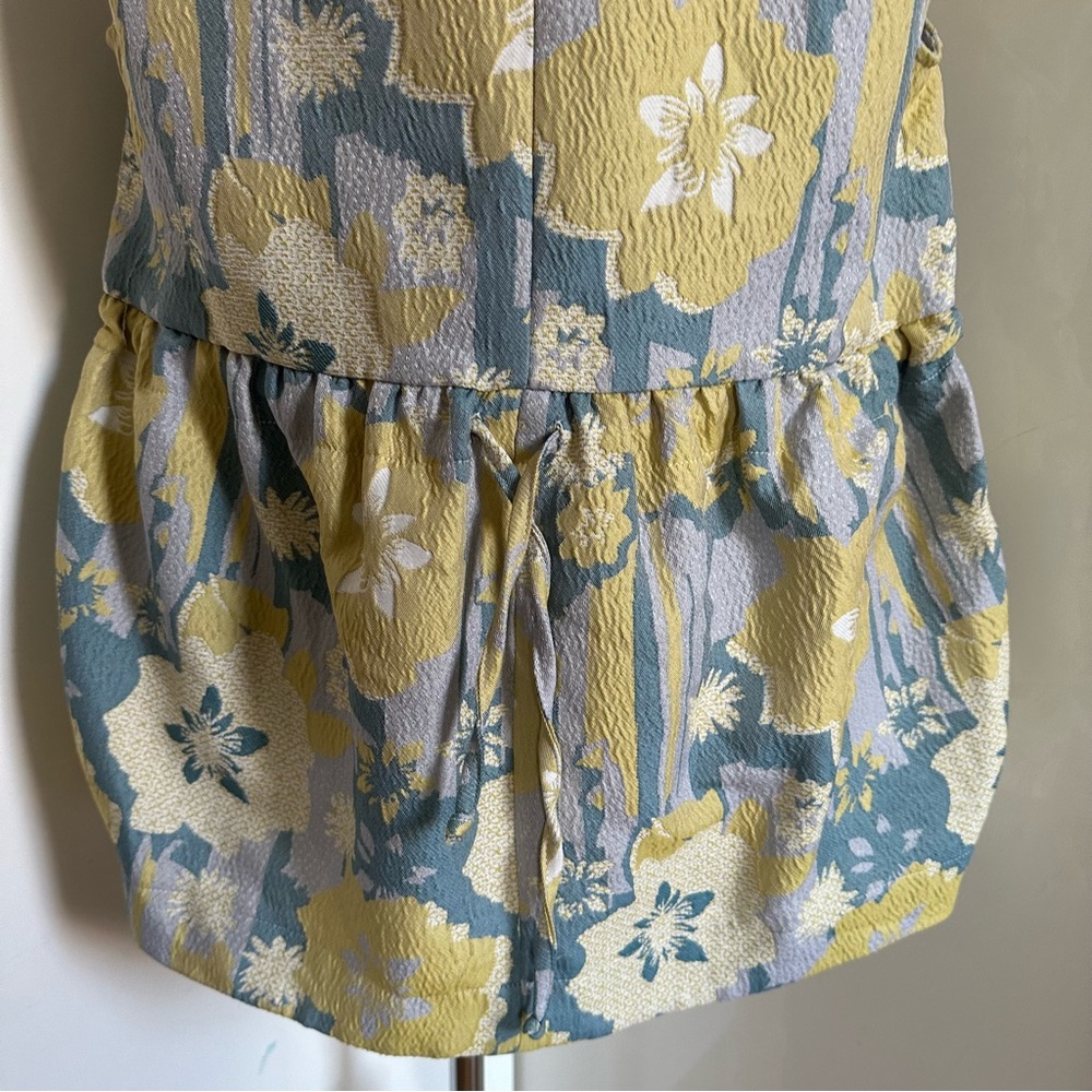 NWT LILITH Kasikeu Floral Boho Top in Citron sz L - Picture 8 of 11